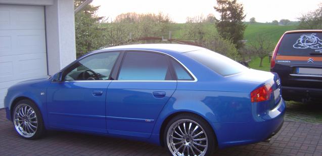 Glasfolien Scheibentönung Bruxsafol blau Farbverlauf Audi A4